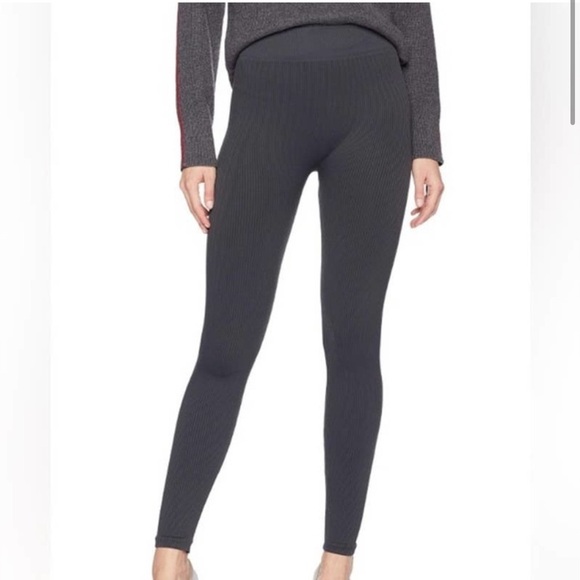 Spiritual Gangster Gray Ribbed Workout Lounge Leggings size M/L Seamless - Picture 1 of 9